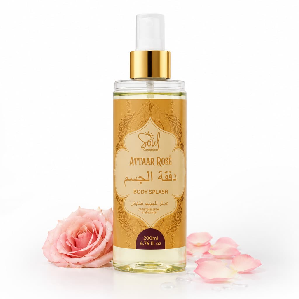 Soul Cosméticos Body Splash Árabe feminino 200ml Importado Attaff Rose