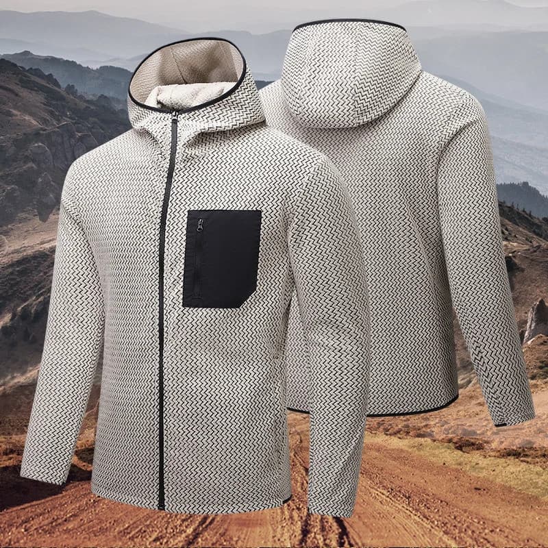 Nova jaqueta de caminhada masculina acampamento ao ar livre jaqueta de lã com bolso com zíper jaqueta esportiva tática