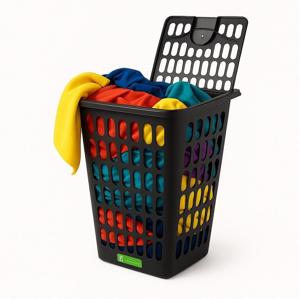 CESTO ORGANIZADOR 48L TELADO ROUPA SUJA ROUPEIRO LAVANDERIA QUARTO BANHEIRO TAMPA BRINQUEDOS