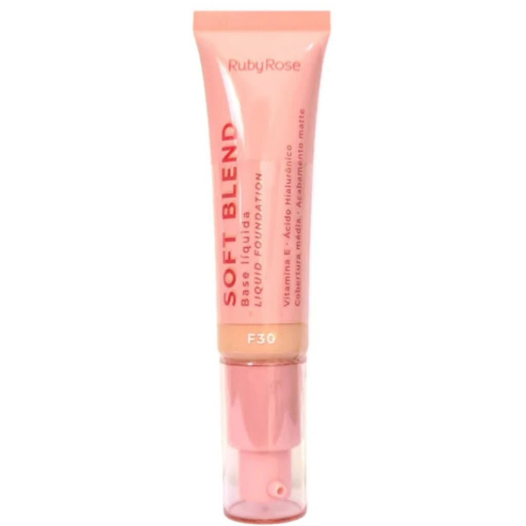 Base Líquida Soft Blend Ruby Rose Alta Cobertura Efeito Natural Longa Duração Maquiagem Profissional