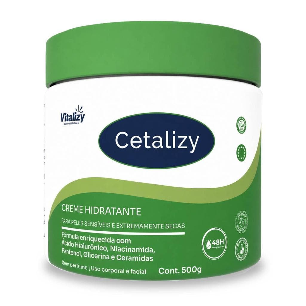 Creme Hidratante Corporal Facial 500g Para Pele Seca Sensível e Extra Seca Sem Perfume Hidratação Intensa Vitalizy
