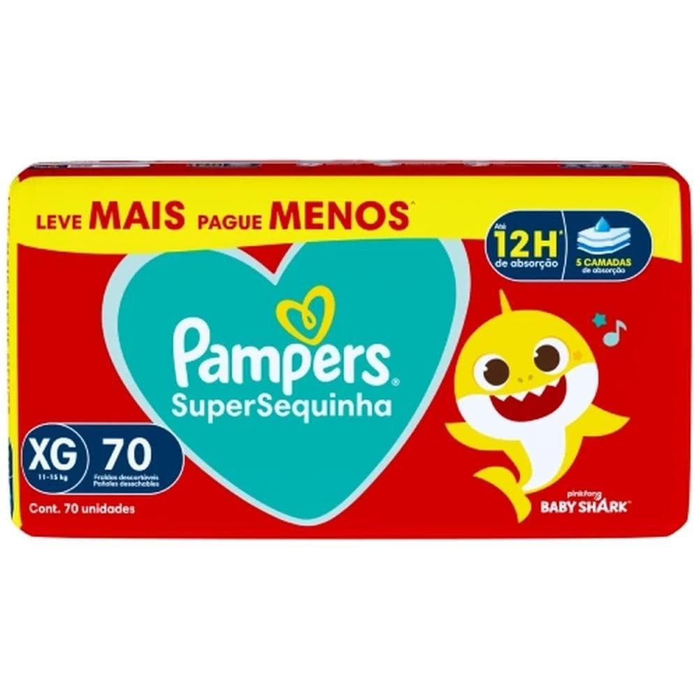 Fralda Pampers SuperSequinha Jumbo XG 70 Unidades
