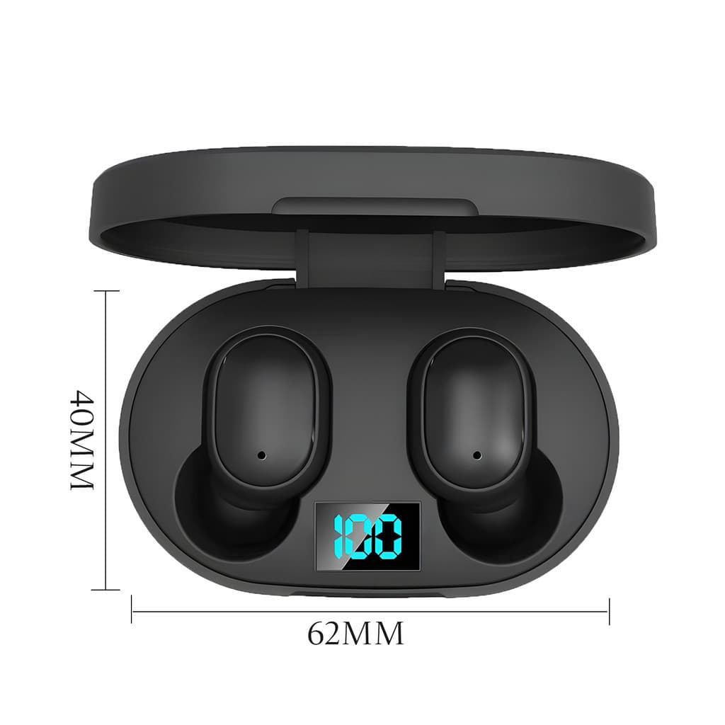 Kit de 1/2 unidade Fone de Ouvido Bluetooth 5.1 TWS Sem Fio E6S Esportivo Earbuds Base de Carga LED ANJGG BRASIL