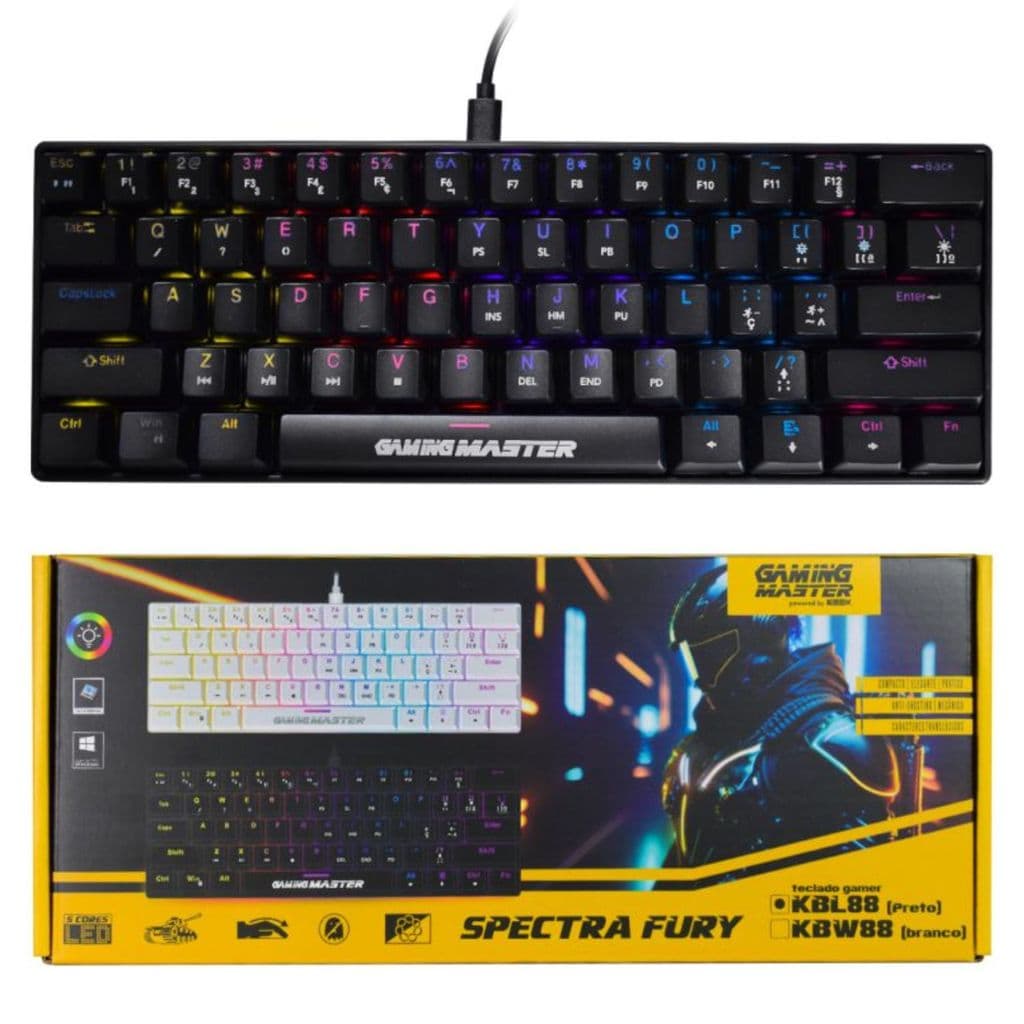 TECLADO GAMER MECÂNICO SPECTRA FURY BLACK KBL8 RGB
