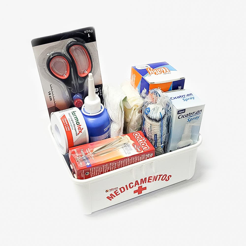 Kit Primeiros Socorros com Maleta Pequena para casos de Emergencia Caixa de Medicamentos para Empresas Carro Barco