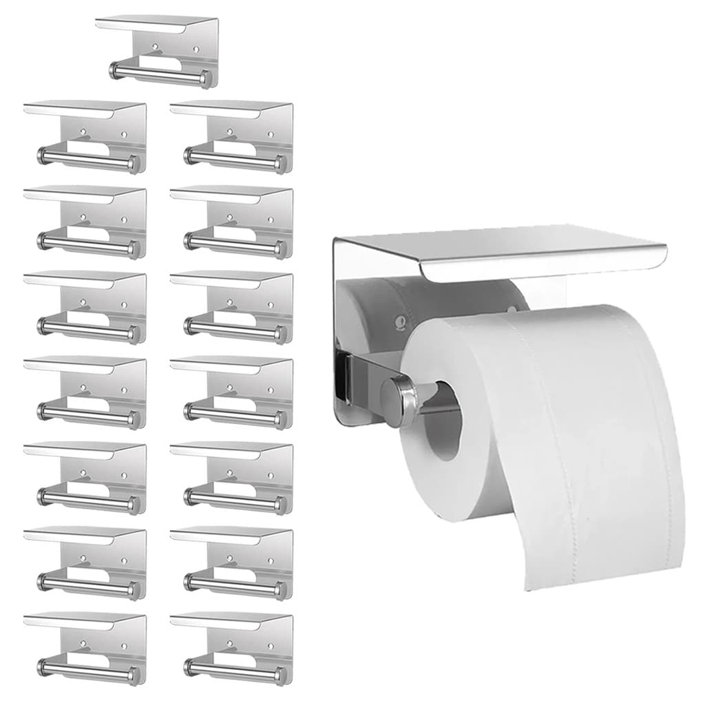 Suporte Papel Higienico Inox Kit 15 Uni Lavabo Banheiro Prateleira Porta Objeto Celular Apoio Suporte Parede