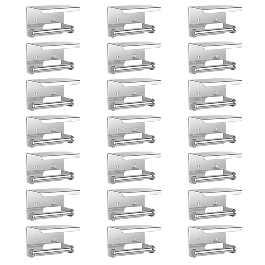 Suporte Papel Higienico Inox Kit 21 Uni Lavabo Banheiro Prateleira Porta Objeto Celular Apoio Suporte Parede