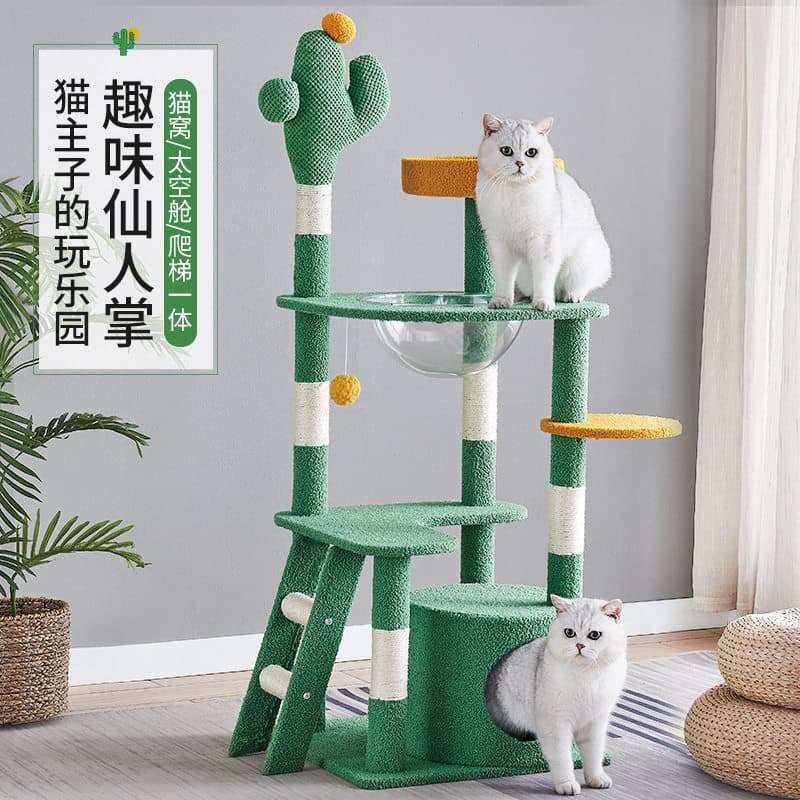 Combo de trepador e casinha para gatos, casinha para gatos com corda de sisal, árvore para gatos integrada, plataforma c
