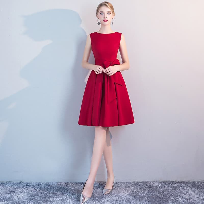 Vestido pequeno feminino outono inverno fino-ajuste vestido vermelho saia vestido feminino Bottoming Hepburn sem mangas 