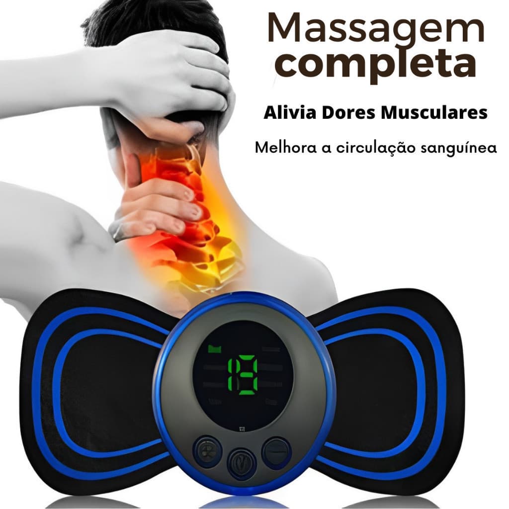 Kit 2 Peças Mini Massageador EMS Estimulador Elétrico De Pescoço Portátil Para Alívio Da Dor Muscular Cervical