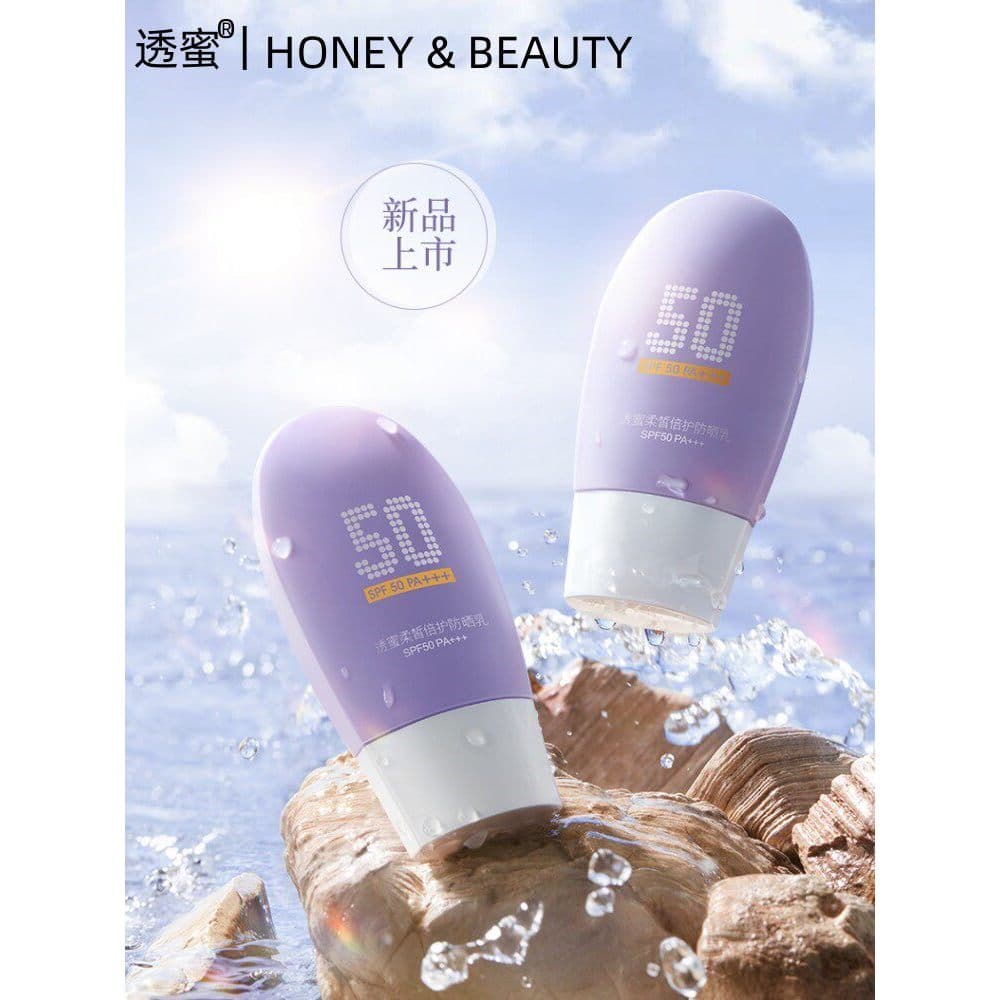 Translúcido mel macio cuidados com a pele protetor solar loção protetor solar creme Facial Anti-ultravioleta refrescante