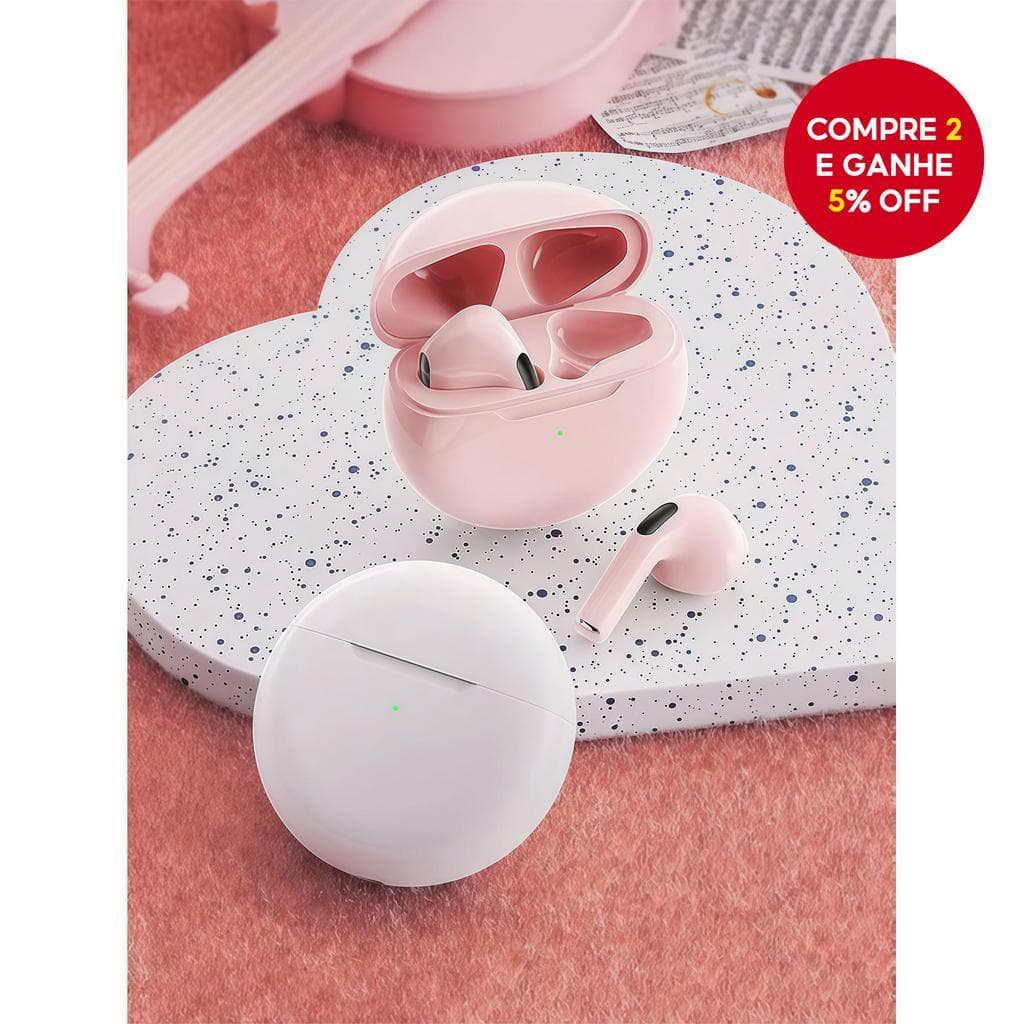  Fones de Ouvido Bluetooth PRO6 - Fones Sem Fio Elegantes, Confortáveis, Design Moderno, Presente Perfeito Para Amantes