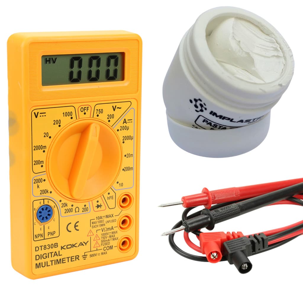 Multímetro Digital DT 830B + Pasta Térmica Pote 50G