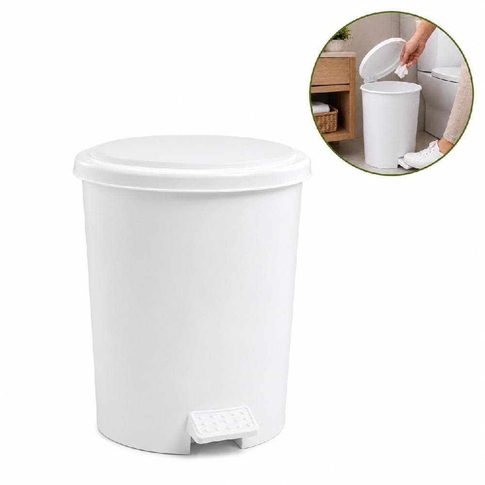 CESTO LIXO PEDAL 7L BRANCA TAMPA VINTAGE BANHEIRO LAVABO COZINHA ESCRITORIO ORGANIZADORA PREMIUM