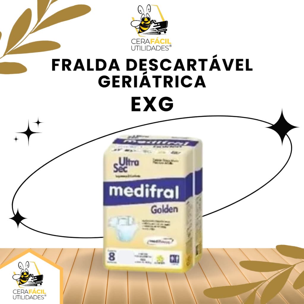 8un Fralda Geriátrica Descártavel EXG - Medifral Golden