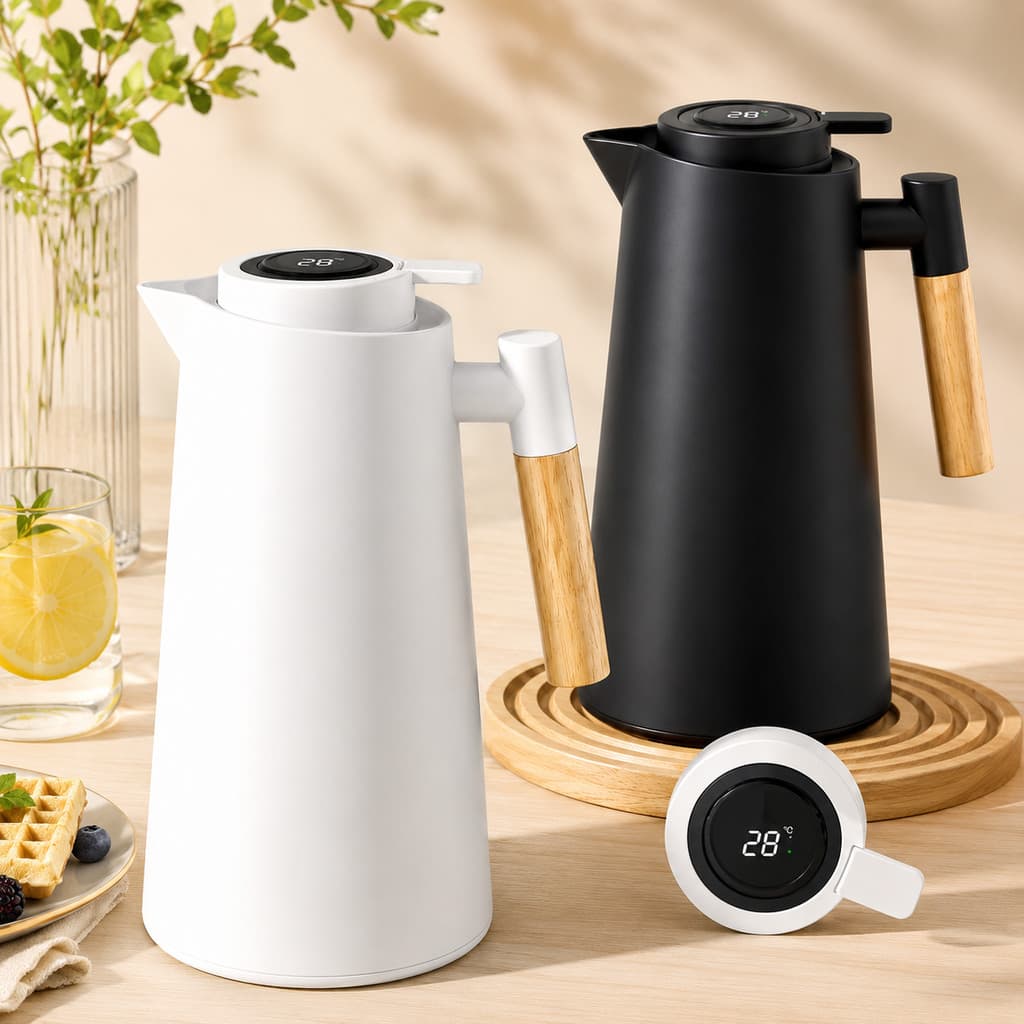 Garrafa Térmica 1L Nórdica com Termômetro Digital para Café e Chá