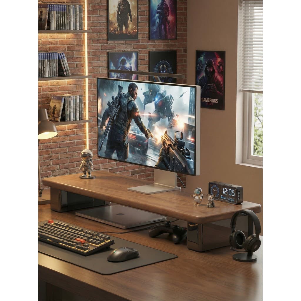 Liga de titânio perna sala de jogos computador desktop rack elevado Monitor rack elevado prateleira desktop