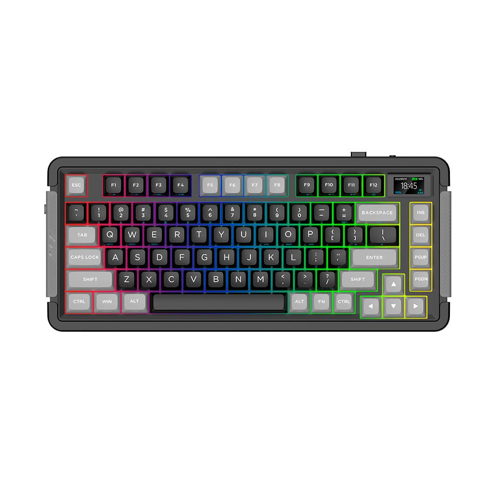 Teclado Mecânico Gamer Wireless Zion RGB LCD 75% Aplus Tech AKW500