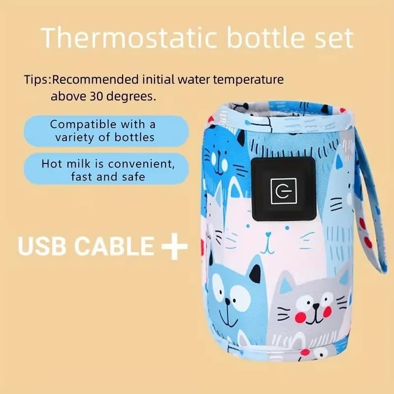 viagem bebê - Aquecedor Mamadeira 3 temperaturas USB Portátil Bolsa Térmica Para Bebê Leite Quente Viagem Carrinho