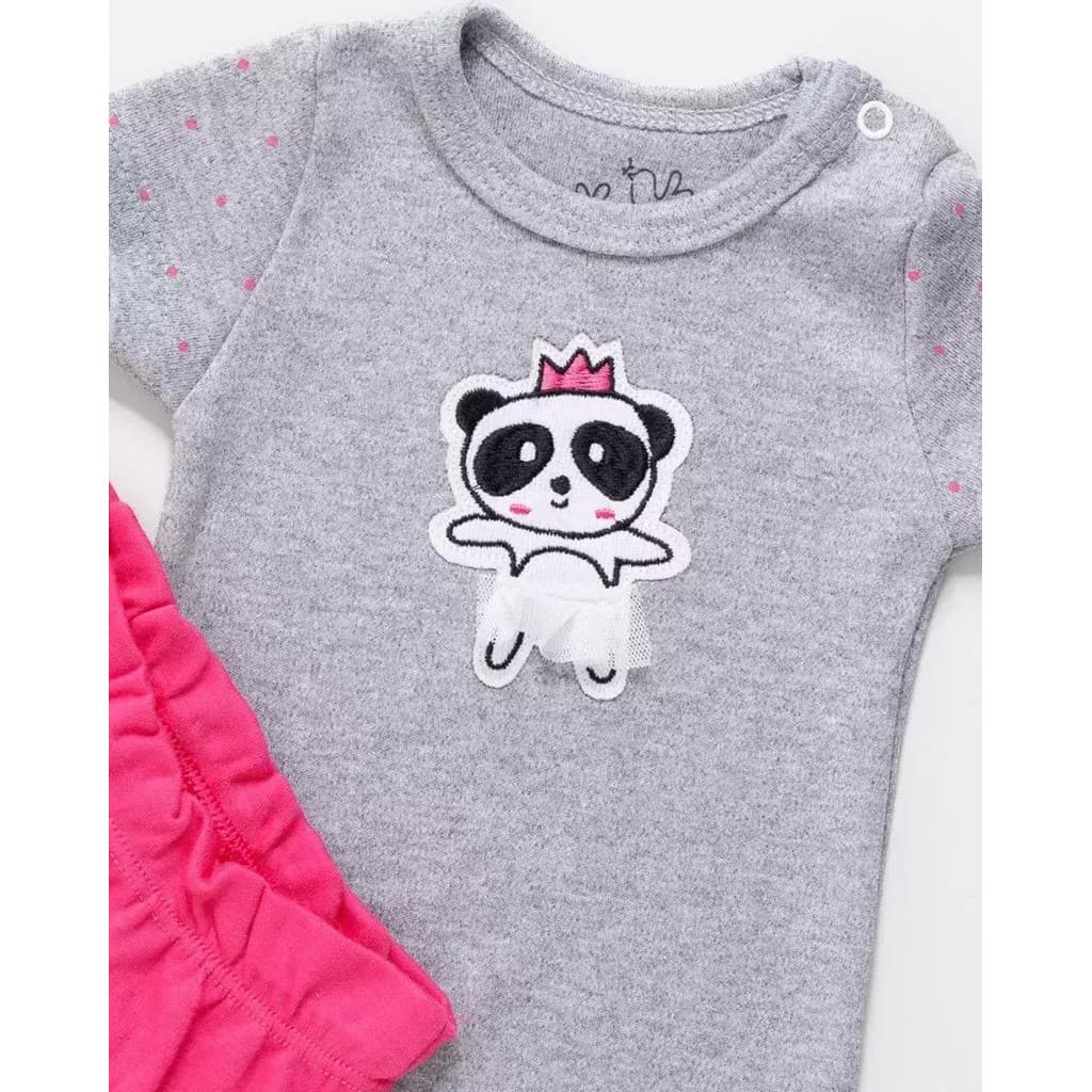 Conjunto bebê menina | tam. RN | recem-nascido menina, tapa fralda menina, body menina panda, mesversário, minimalista