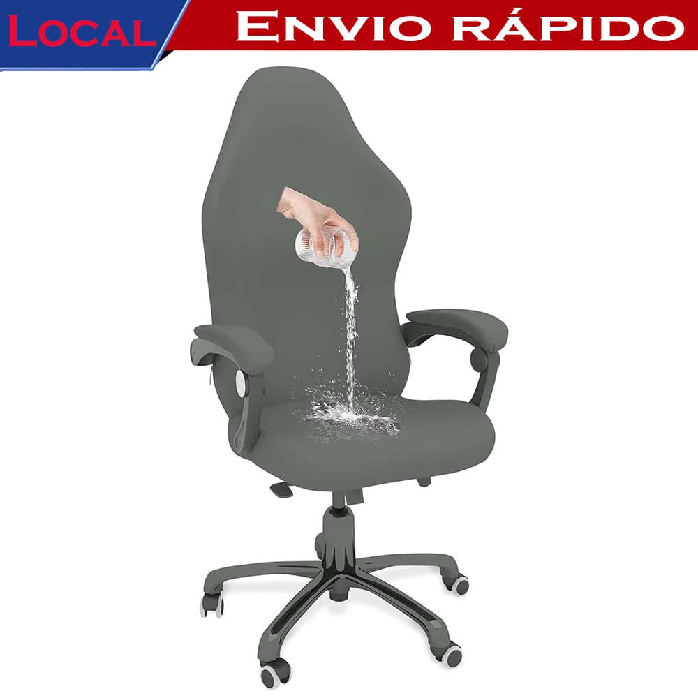 Kit Capa para Cadeira Gamer Cinza 4 Unidades – Antipoeira, Rotação Universal, com Encosto e Braços