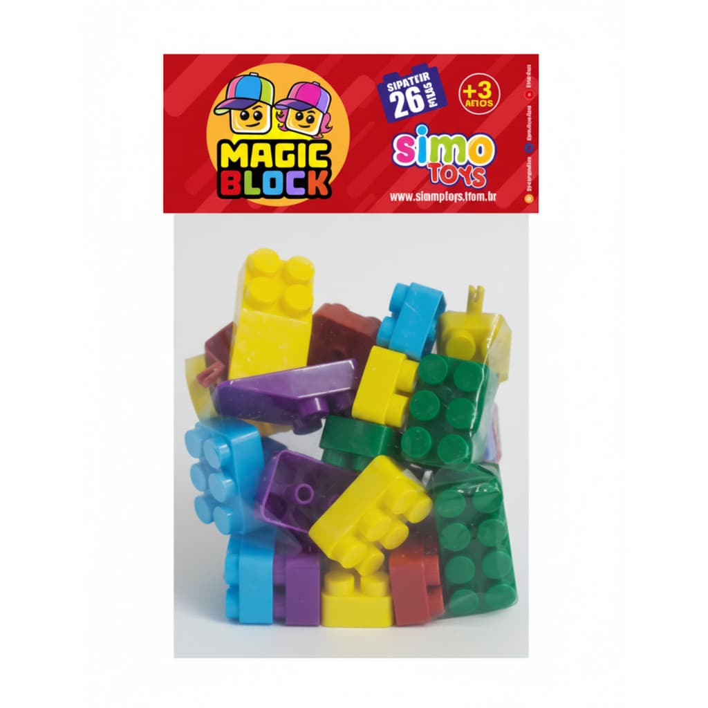 Blocos de Montar Magic Block 26 Peças Educativo Infantil Lego Peças Grandes