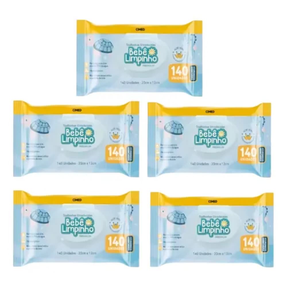 KIT COM 700 TOALHAS UMEDECIDAS BEBE LIMPINHO PREMIUM - CIMED