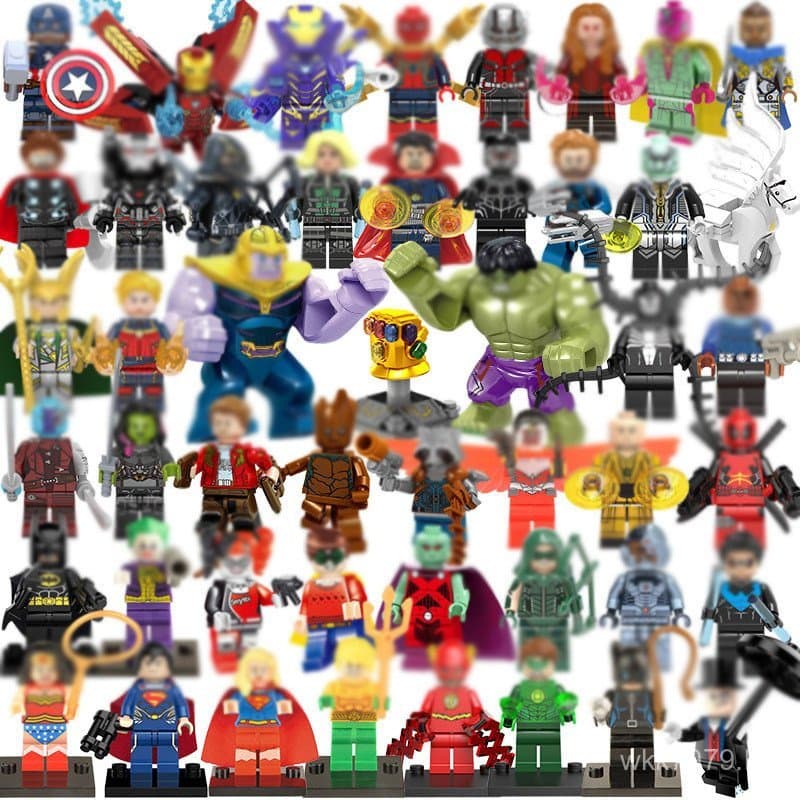 Novo produto [embalado] YMX004 compatível com modelos de super-heróis Lego 48, brinquedo educativo de blocos de montar p