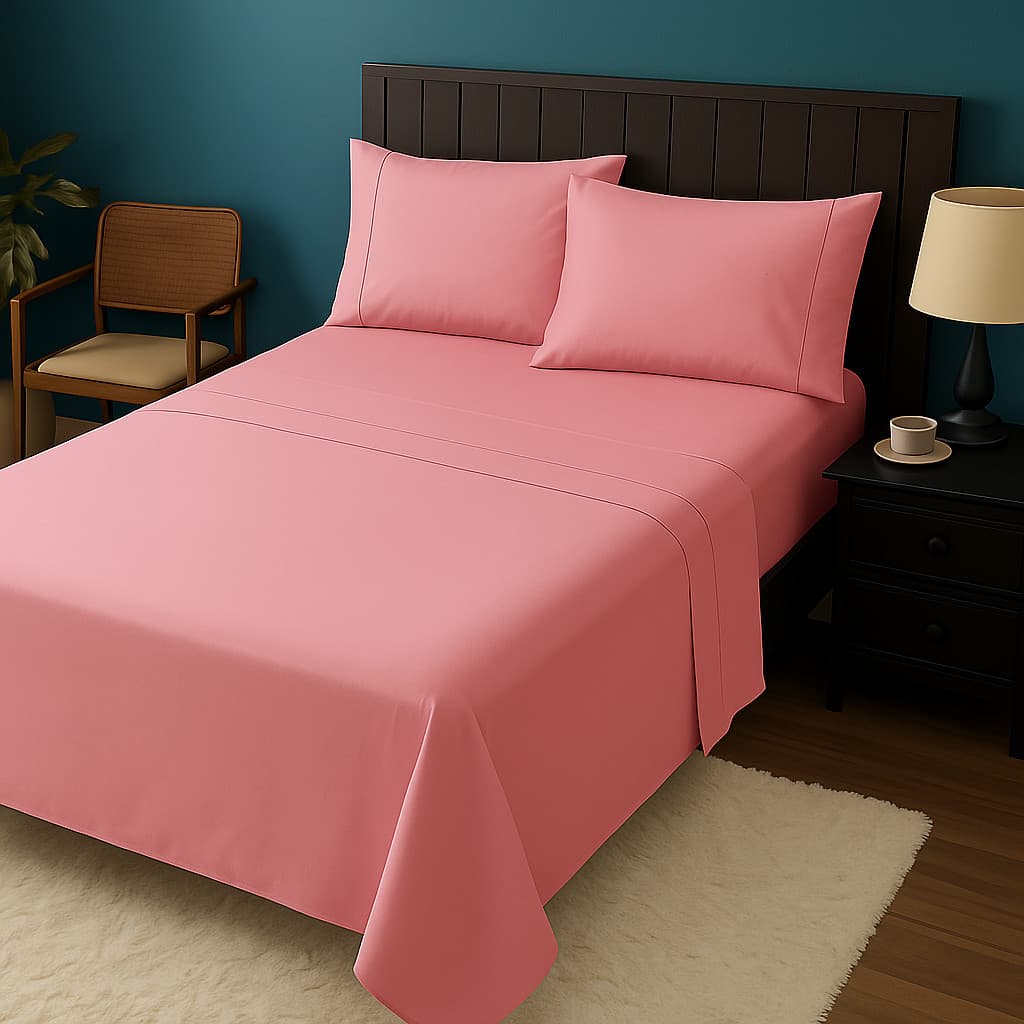 Jogo de Lençol 4 Peças 400 Fios Cama Solteiro Casal Queen Fronhas Ponto Palito Todos os Tamanhos-cm