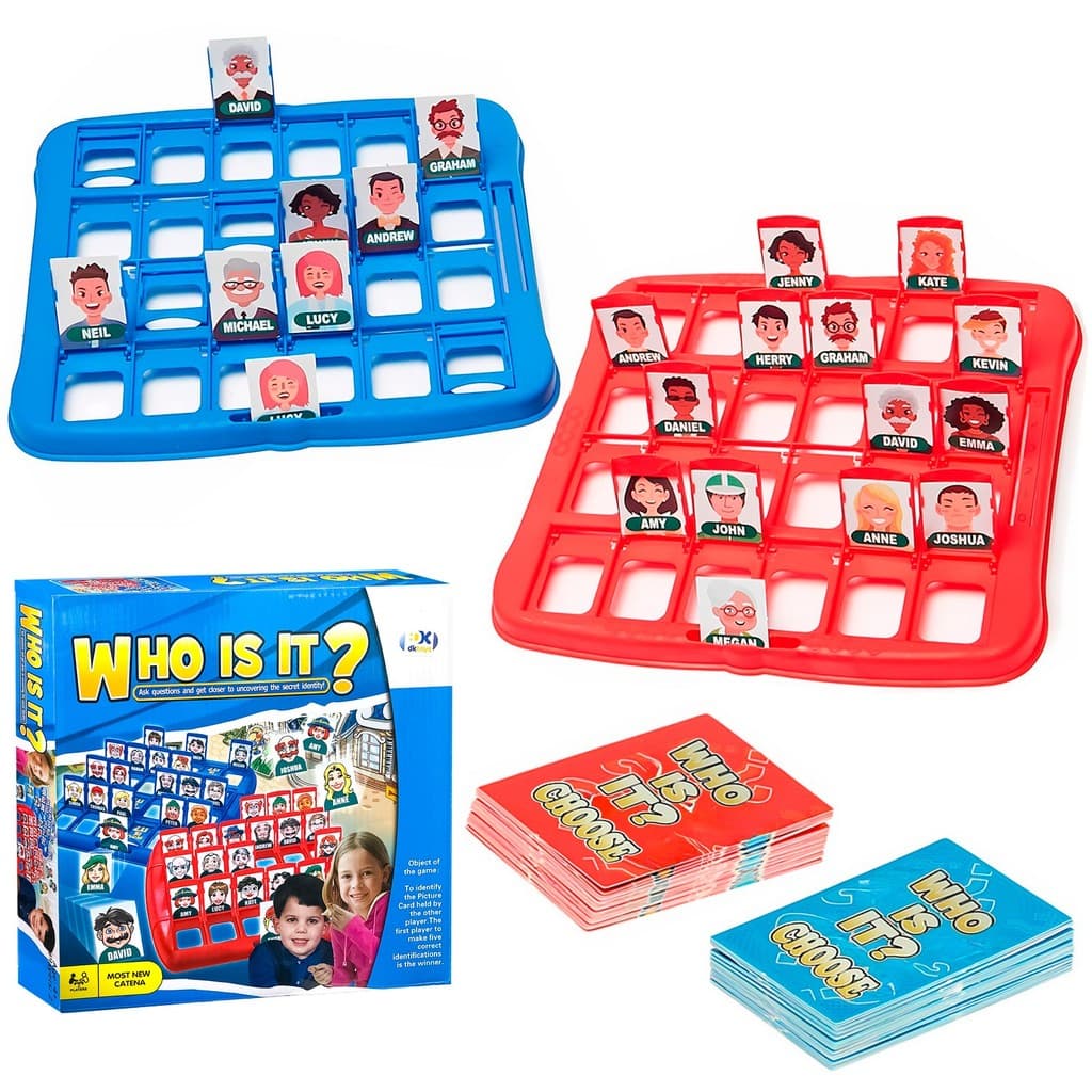 Who Is It Jogo Tabuleiro Grande Infantil Família Cartas De Adivinhar Brinquedo Portátil - DK Toys