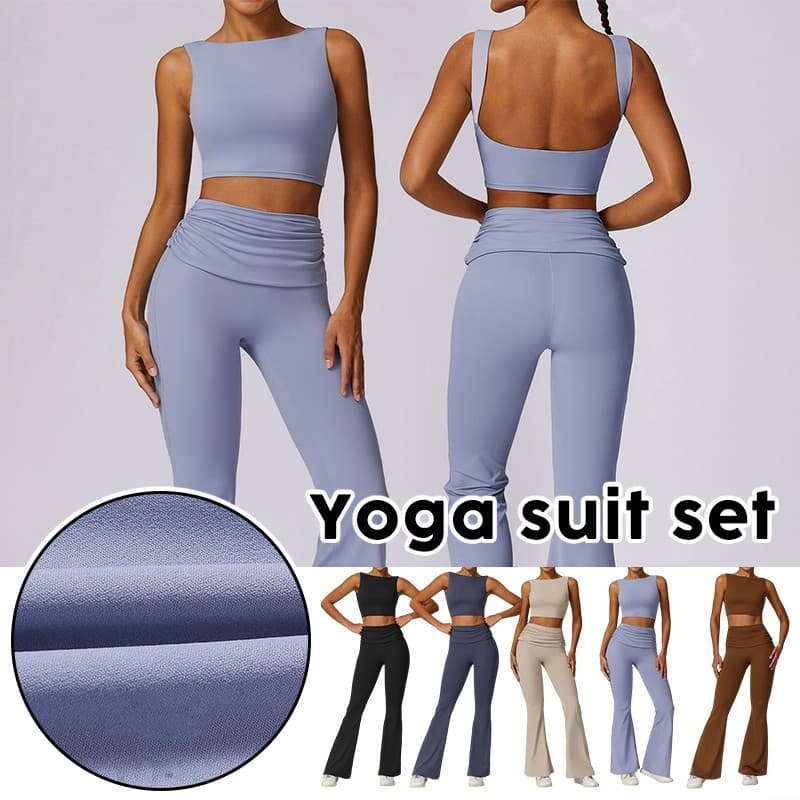 Conjunto De Yoga Respirável Roupas De Treino 2 Peças Roupa De Fitness Ginásio Terno Feminino Agasalho