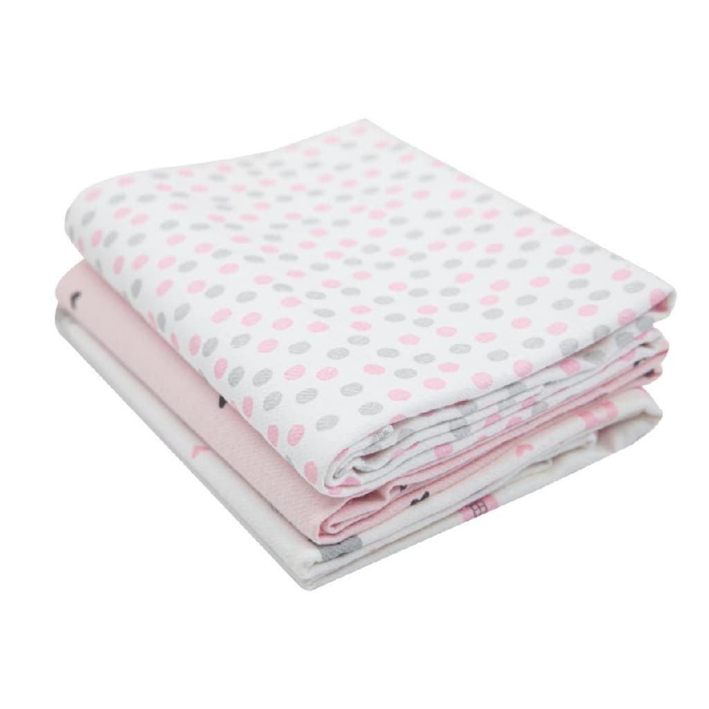 Kit 3 Und Cueiro Bebe Feminino Rosa 80x50cm 100% Algodao Charutinho Enxoval Maternidade Bebe Rn