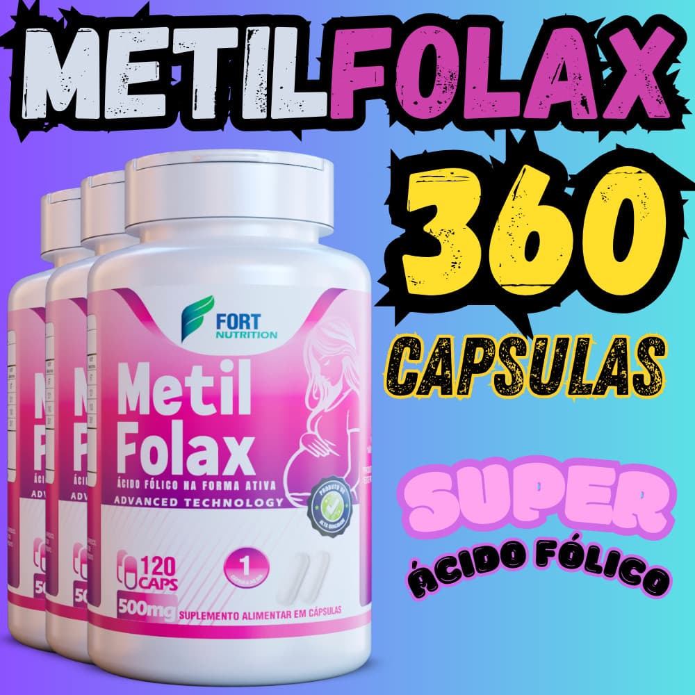 Metilfolax Vitamina E, Vitamina B6, Vitamina B12 e Ácido Fólico 120 Cápsulas
