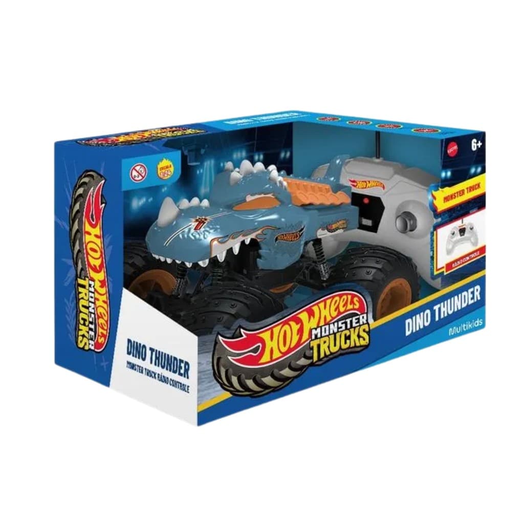 Brinquedo Carrinho de Controle Remoto Hot Wheels Monster Truck Dino Thunder Multikids - BR2531