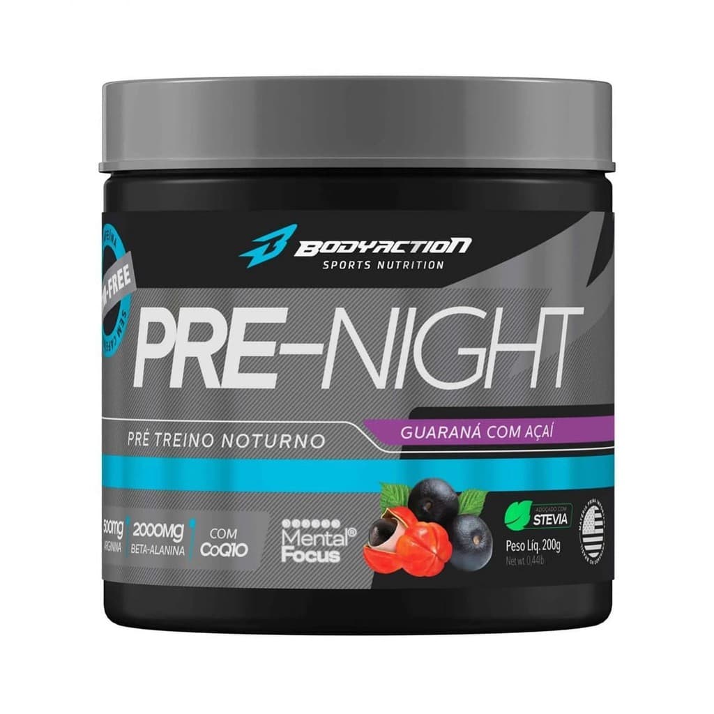 Pre-Night Pré Treino Noturno - 200g Guaraná com Açaí - BodyAction