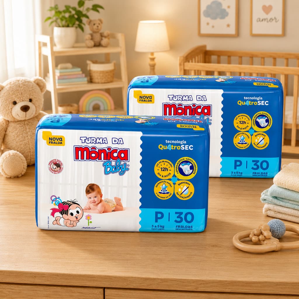 Fralda Descartavel Turma Da Mônica Baby Bebe Recem Nascido Jumbinho Promoção Barato