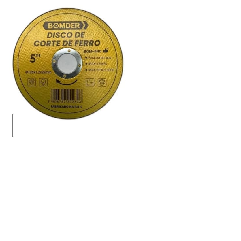 Kit 20 Discos de Corte Ferro e Aço 125mm 5 Pol 1,2mm Furo 22,2mm Esmerilhadeira