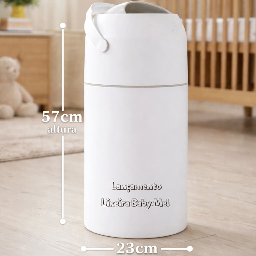 Lixeira Antiodor 15 Litros Baby Mel Multiuso – Bebê, Banheiro, Cozinha, Consultórios e Ambientes Pet