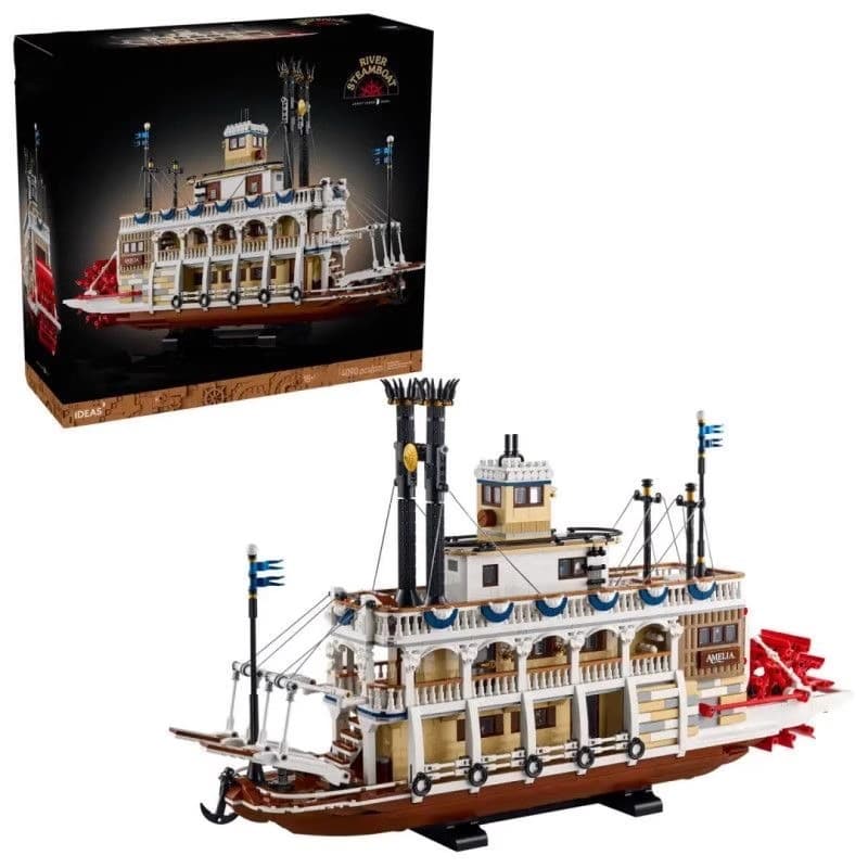 Compatível com o modelo de blocos de montar do navio a vapor de canais LEGO IDEAS série 21356.