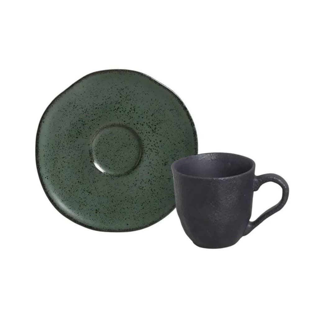 Xícara de Café Verde Orgânico Arauco Stoneware Porto Brasil Jogo 6pcs