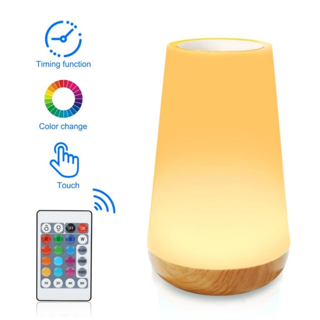 Luminária Luz Noturna com Controle Remoto Com Touch  Recarregável com 13 cores led