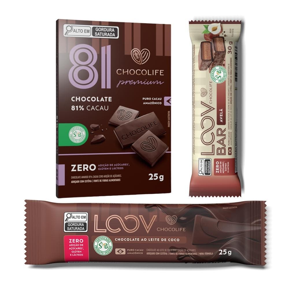 Kit Barrinhas  Chocolife Saudável – 3 Uni Barrinhas Sortidas