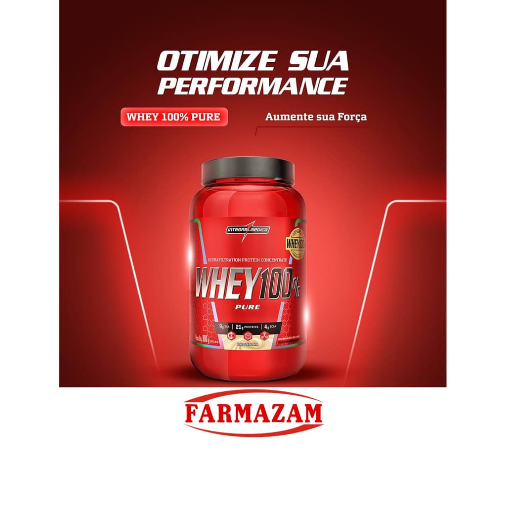 Whey Protein Concentrado 100% Pure Chocolate 900g Integralmédica Original