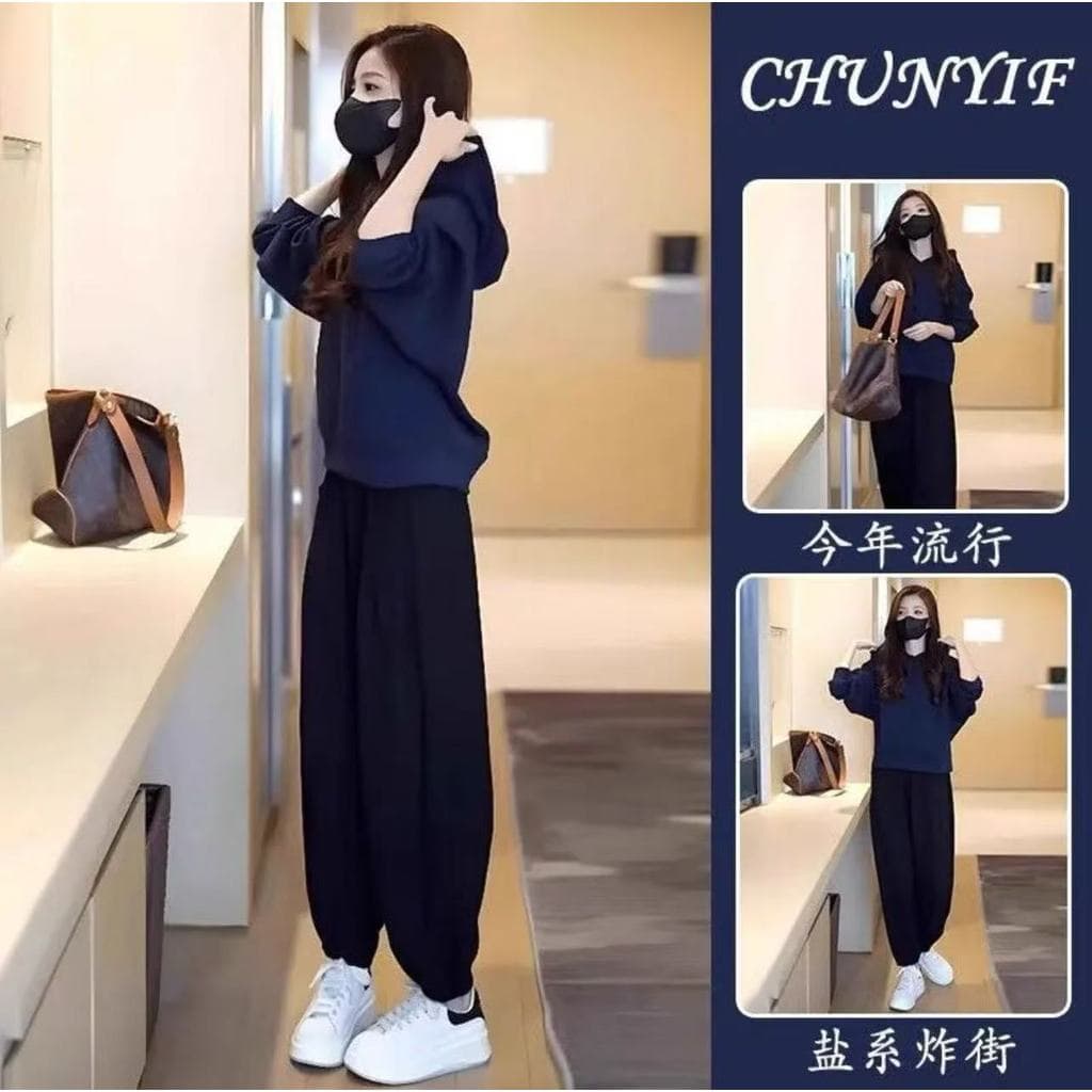 Início da primavera wear combinando um conjunto completo pequeno alto wear moda Casual esportes moletom terno feminino 2