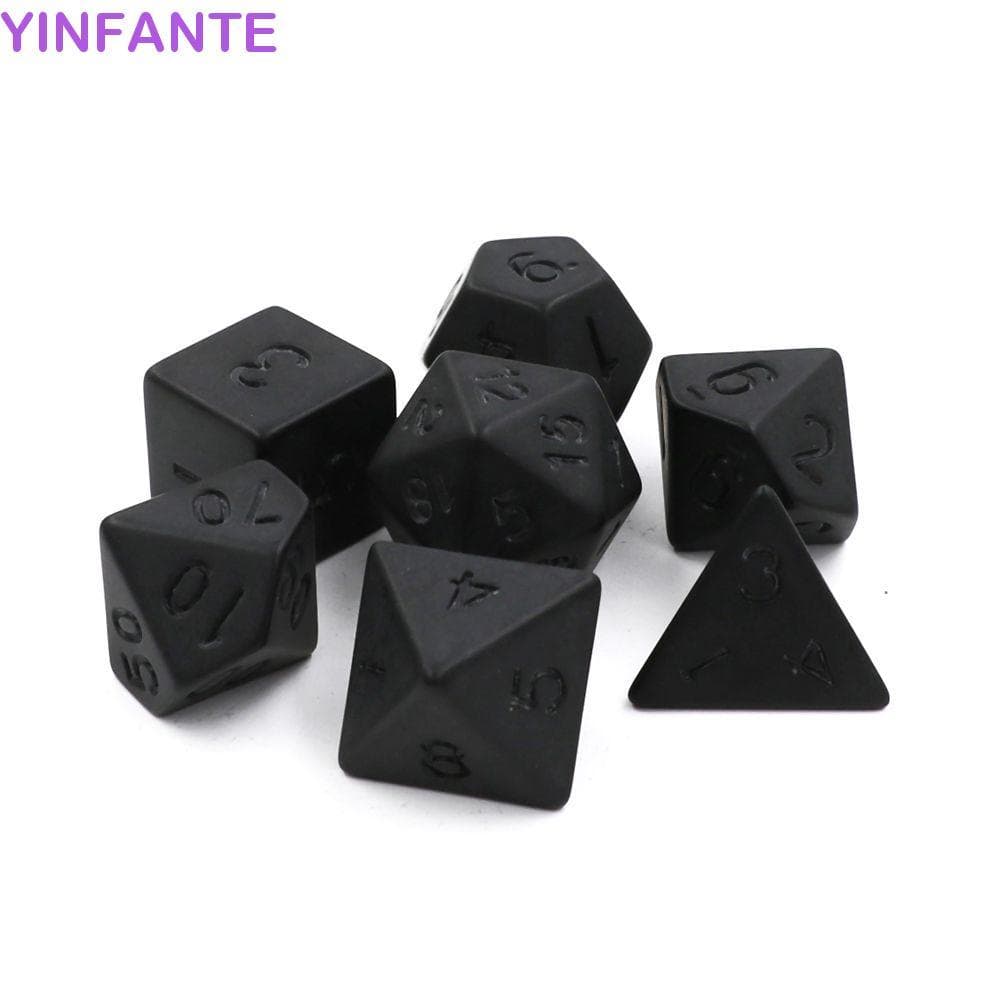 YINFANTEWN Preto RPG Dice Set 7 Pçs/Acrílico Jogo Brinquedos Jogos De Tabuleiro De Família Personalidade Brinquedo Educa