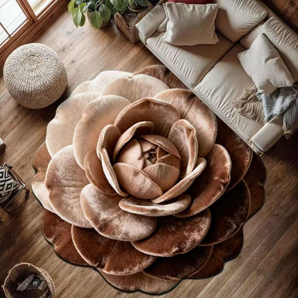Criativo simples 3d tridimensional flor tapete Diatom lama sala de estar antiderrapante tapete flor sofá mesa de café ta