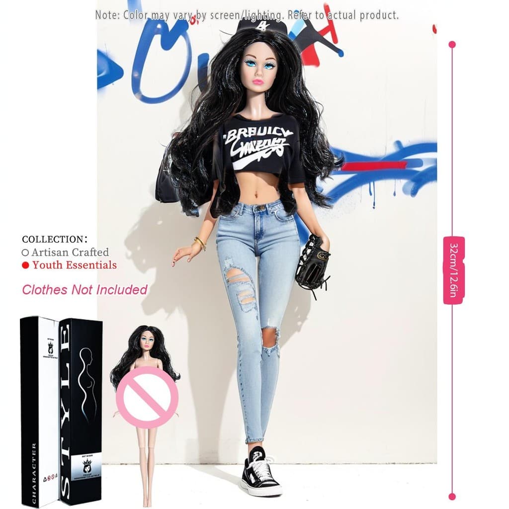 Estatueta Colecionável De 12.6 Pol . 1/6 , Boneca Articulada Supermodelo De 12 Articulações Com Maquiagem Realista , Nív