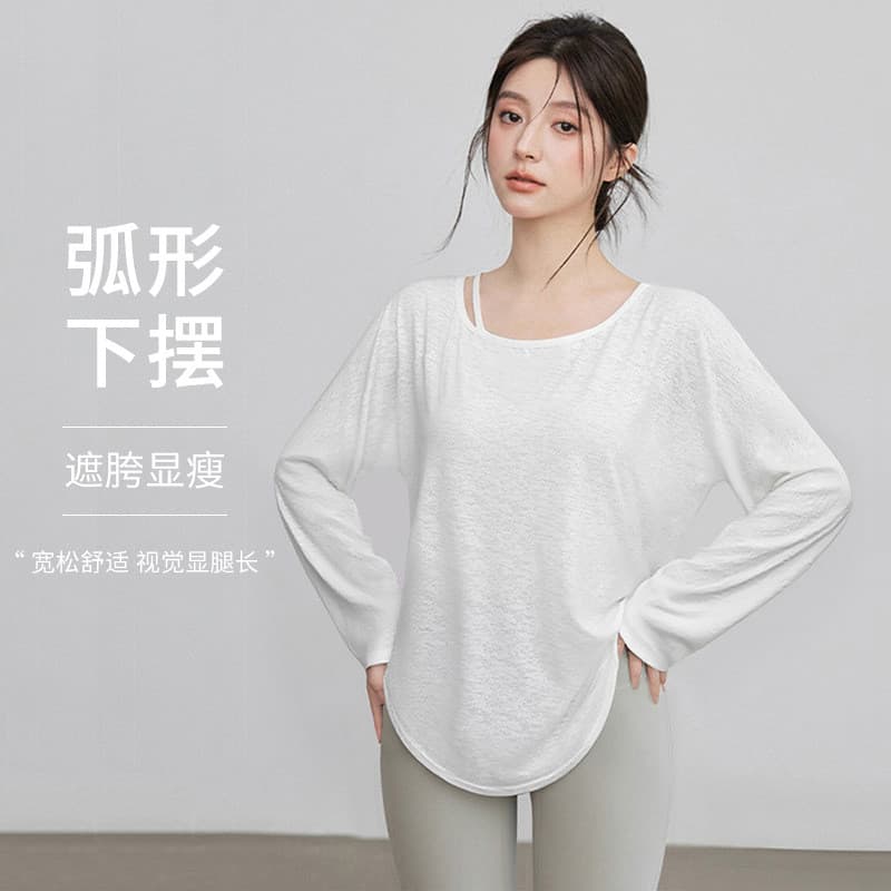 2025 novo estilo roupas de yoga feminino Design solto yoga topo correndo Pilates Fitness yoga camiseta feminina