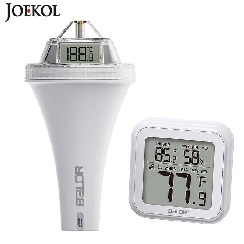 Termômetro de Piscina Sem Fio BALDR, Termômetro Digital Flutuante com Receptor Remoto de Temperatura