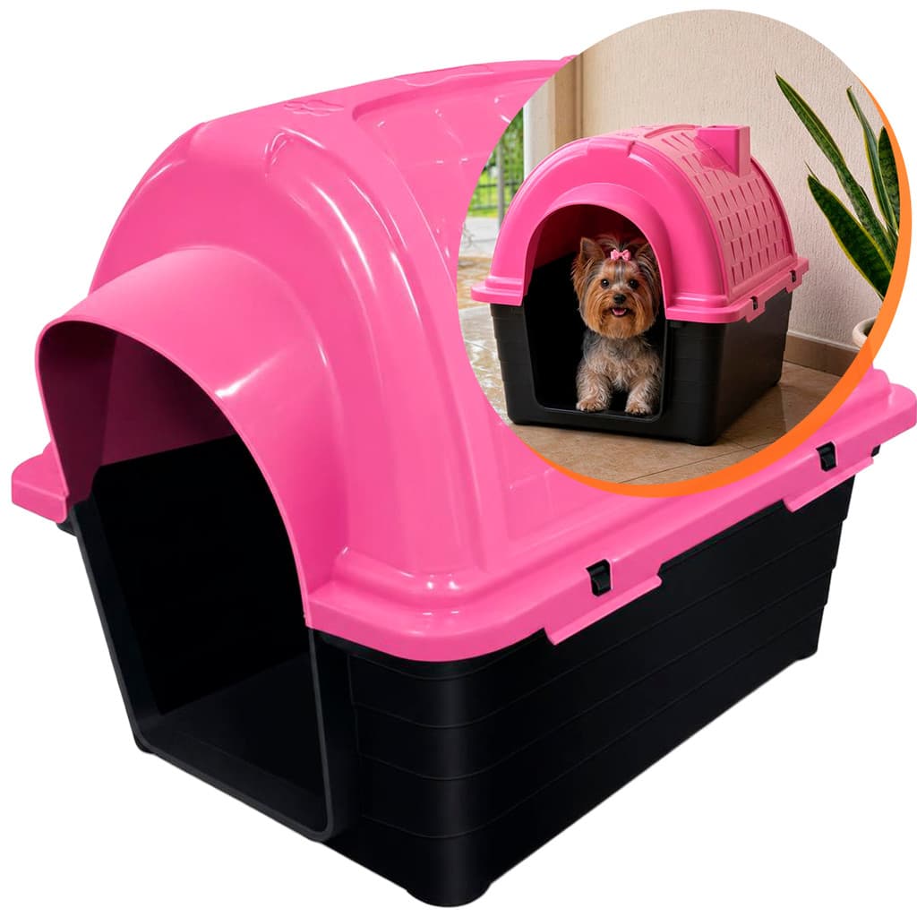 Casinha Para Caes Pet N3,0 Rosa Profissional Furacao Pet Premium Alta Qualidade Original Resistente